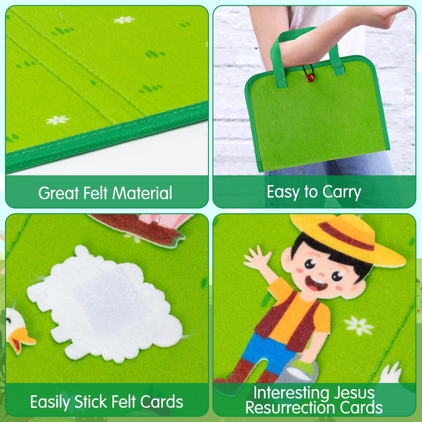 WATINC Travel Felt Board Story Set - 25PCS Portable Felt Board Educational Birthday Gift for Boys & Girls, Themed Storytelling P