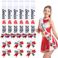 Vinsatin 6 Set Senior Sash 2026 Sport Satin Sash Glitter Cheer Hair Bow Senior Night Decor Cheerleader Gift Girl(Red)