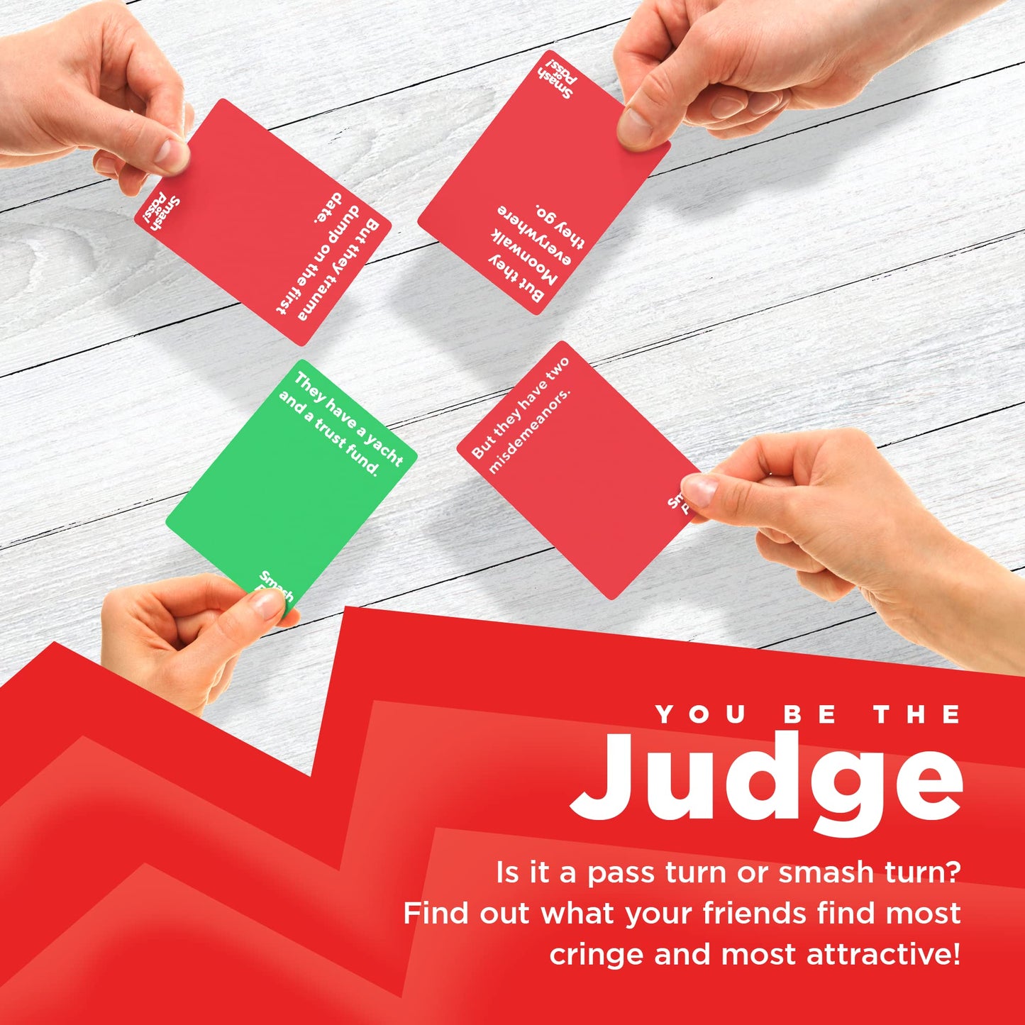Bold. Smash or Pass Adult Card Game - Fun Party Game for 3-20 Players - Medium Red Cards - Perfect for Game Night or Bachelorette Parties