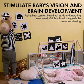 Touhkan Baby Flash Cards 0-6 Months, Visual Stimulus Cards Baby 0-3 Months, Black And White Baby Toys, High Contrast Flashcards