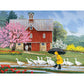 Bits And Pieces – Value Set Of Three 300 Piece Jigsaw Puzzles For Adults – Old Country Farm Town Jigsaw Puzzles By Artist John Sloane, Completed Puzzle Size: 16' X 20'