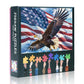 US American Flag Puzzles A Majestic Bald Eagle is Soaring in The Sky Picture Puzzle Power and Freedom Paintings Puzzles Modern mature-themeds Jigsaw Puzzle 1000 Pieces Bald Eagle