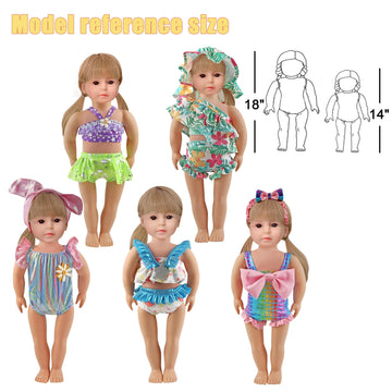 18-Inch Doll Clothing Accessories Sets - Different Mermaid Princess Costume Dress For Daughter Mother Friend Gift 35Pcs