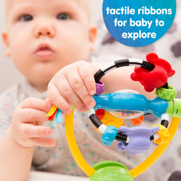 Playgro Baby High Chair Spinning Toy With Rattle And Suction Cup - Fun Developmental Toys For 6+ Months - Teething Relief And Se