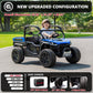 karbost 2 Seater 24V 10Ah Kids UTV Ride On Dump Truck with EVA Tires Ride on Toys for Big Kids with Remote Control 4WD Ride on Car Side by Side Truck with Electric Dump Bed  Shovel  Blue & Black