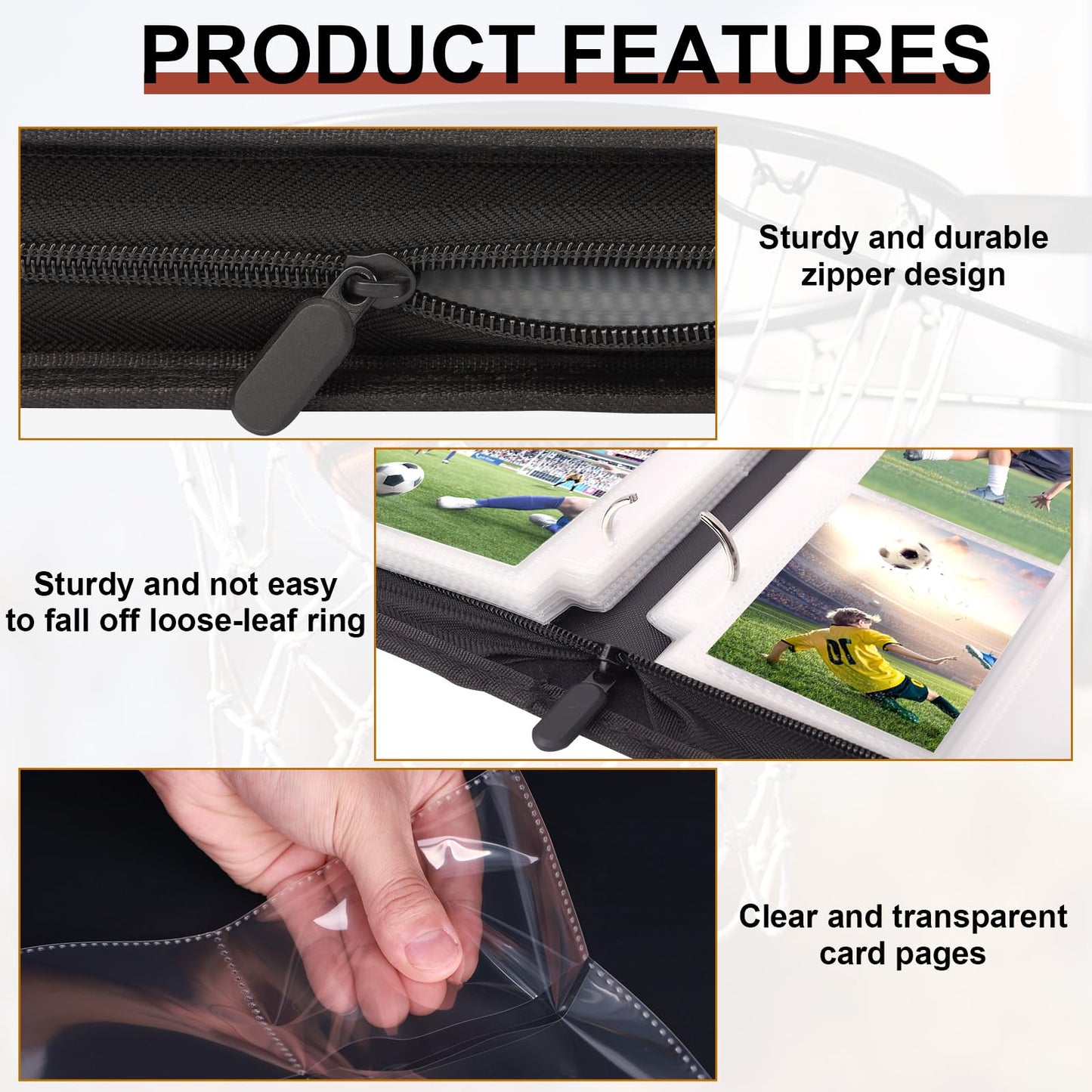 900 Pockets Basketball Trading Card Binder  Sports Card Binder enhanced Basketball Card Holder Fit for Football Baseball Sports Card  MTG Game Cards