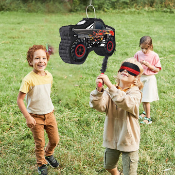 Waenerec Car Pinata With Pinata Stick & Hanging Loop Mexican Pinata Game For Monster Truck Party Decorations Race Car Pinata Theme Birthday Carnival Party Supplies