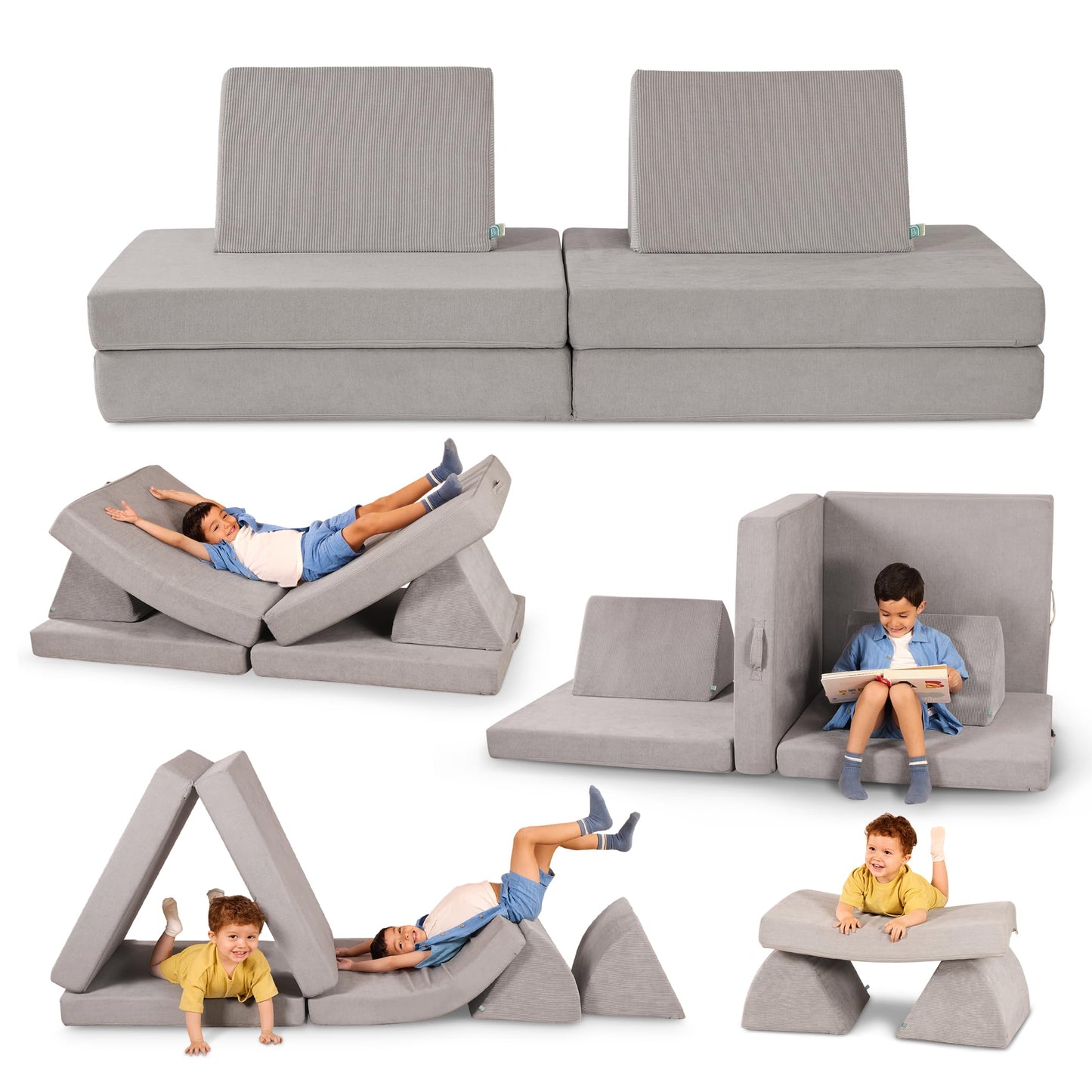B. Toys – Foam Fort Playset – Modular Foam Building Set – Sensory Fabric Covers & Handles – Removable & Machine-Washable Covers – 12 Months + – Wonderfort