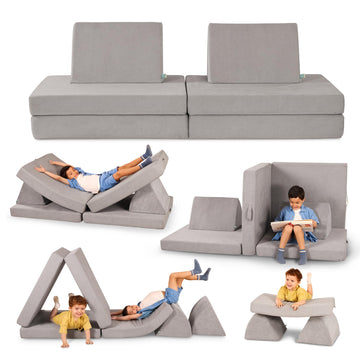 B. Toys – Foam Fort Playset – Modular Foam Building Set – Sensory Fabric Covers & Handles – Removable & Machine-Washable Covers – 12 Months + – Wonderfort