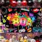 Avezano 80s Party Decorations Back to The 80s Banner 80s Backdrop 1980 Birthday Party Decoration Retro Graffiti Hip Hop 80s Pa