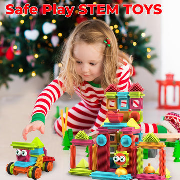 Contixo St5 Bristle Shape 3D Tile Stem & Steam Building Set 144 Pcs Educational Construction Blocks For Kids Ages 3-8, Creative Stacking, Hands-On Learning, Safe & Durable Design, Imaginative Play