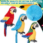 Jexine 3 Pcs Macaw Parrot Plush Toy Soft Stuffed Animal Toy Bird Stuffed Animal Blue Red Stuffed Parrot For Gifts Doll, 9.8 Inch