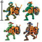 Teenage Mutant Ninja Turtles Classic 4" Turtles 4-Pack Figure Bundle - Multi Color, Plastic, Model 81324