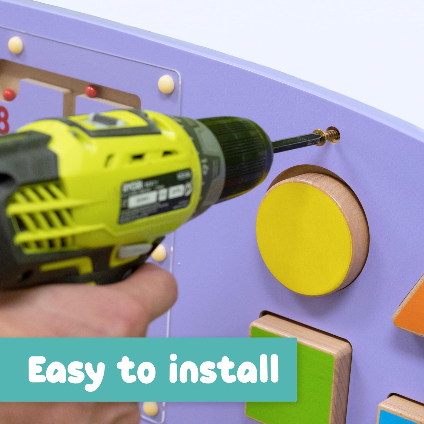 Spark & Wow Hippo Activity Wall Panel - Ages 18M+ - Montessori Sensory Wall Toy - 3 Activities - Busy Board - Toddler Room D  Co