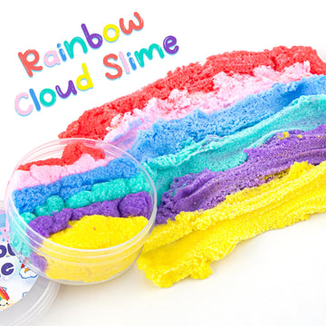 Okaybee Rainbow Cloud Slime, Super Soft And Non-Sticky Premade Slime, Slime Party Favors For Girls And Boys Ages 8-12, Slime Sen