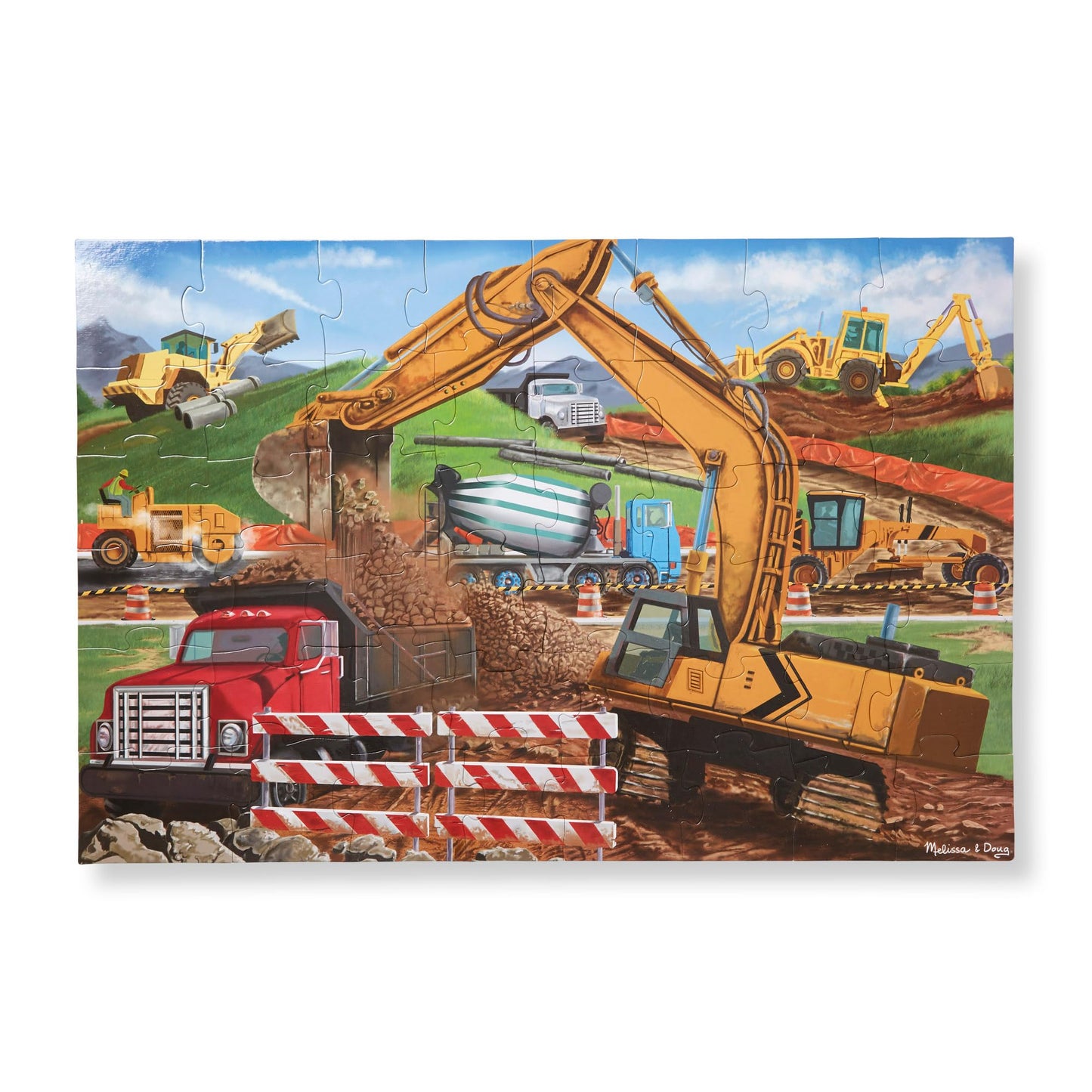 Melissa & Doug Building Site Jumbo Jigsaw Puzzle - 48 pcs - FSC Certified - Multicolor - Cardboard - Model 8900