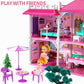 Temi Doll House Girls Toys - 4-Story 12 Rooms Playhouse With 2 Dolls Toy Figures, Fully Furnished Fashion Dollhouse, Pretend Pla