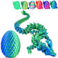 3D Printed Dragon Egg, Dragon Eggs With Dragon Inside, Articulated Dragon, Mystery Dragon Egg Fidget Toy, 3D Dragon Eggs Surprise Fidget Toy(A-Laser Green+Egg)