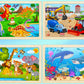 WaaLod Wooden Puzzles for Kids - 4 Pack, 24 Pieces, Educational & Learning, Multicolor, Ages 4-6