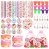 Funrous 122 Pcs Fairy Party Favors Bulk with Woodland Fairy Silicone Slap Bracelets Keychains Stickers Stampers Badges Gifts Bag