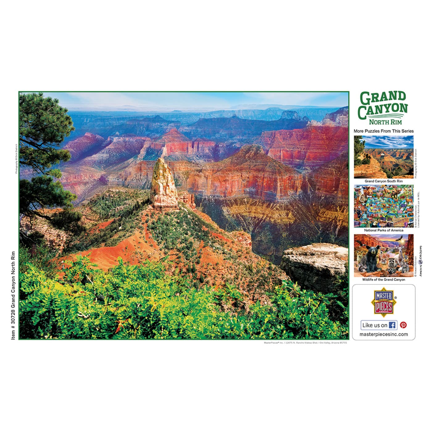 Masterpieces 550 Piece Jigsaw Puzzle For Adults, Family, Or Youth - Grand Canyon North Rim - 18''X24''