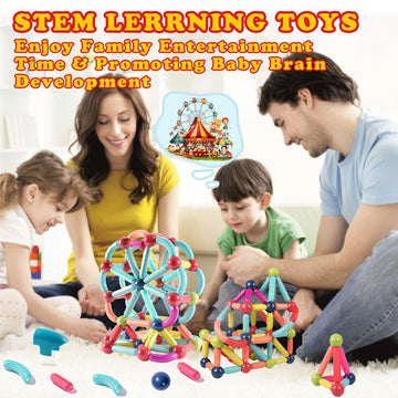 Titrot Magnetic Blocks Kids Toys, 64Pcs Magnetic Building Sticks STEM Educational Sensory Toy Preschool Learning Montessori Toys