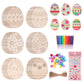 Hbell Easter Wooden Crafts Wood Ornaments Kits,Easter Wooden Egg Crafts Diy Eggs Hanging Set For Kids Easter Party Supplies Kids