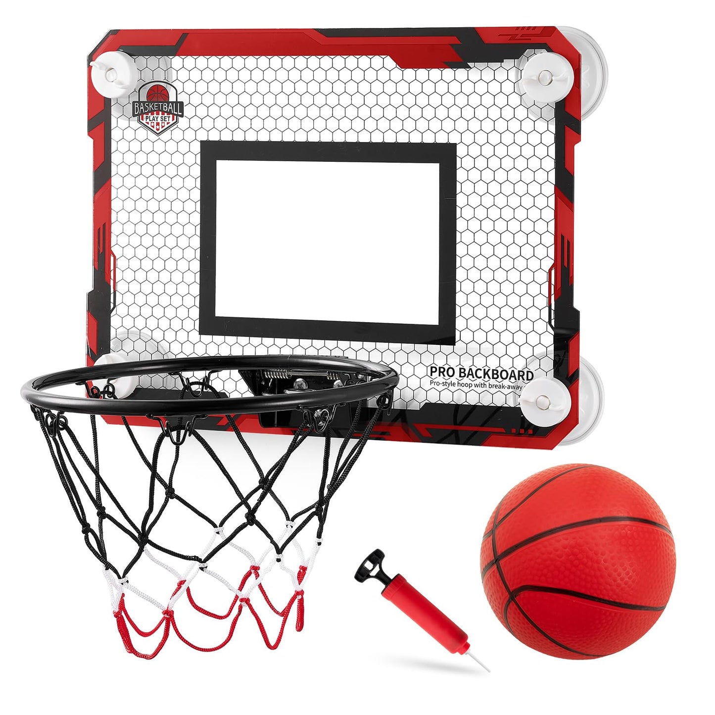Runbow Indoor Mini Basketball Hoops Backboard With Powerful Suction Cups,Wall Mounted Door Basketball Hoops,Toys With Balls Gift
