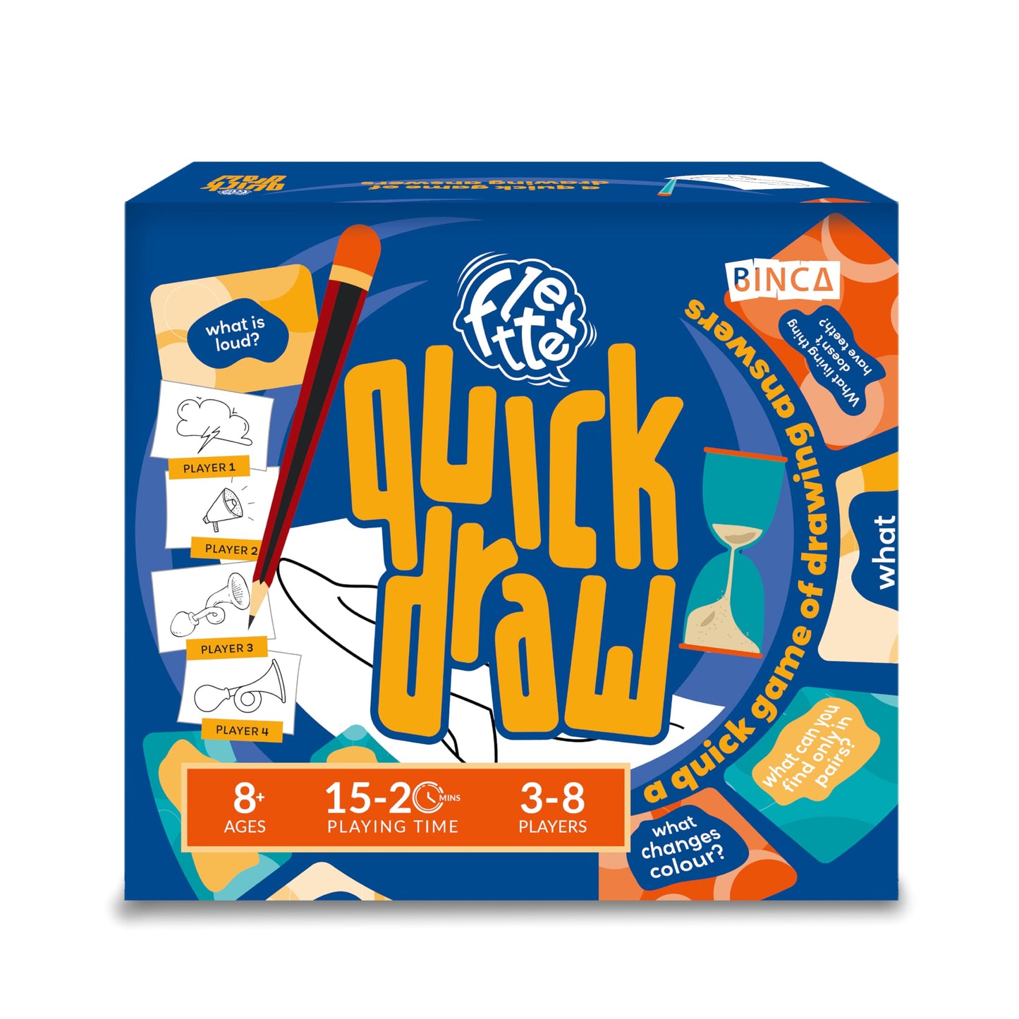 Board Game - Fletter Quick Draw, Fast-Paced Drawing Game, Fun For Kids, Teens & Adults, Boosts Creativity & Quick Thinking, Perf