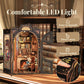 CUTEBEE DIY Miniature Book Nook Kit with LED Light, Colorful Wooden Model for Adults & Teens, Cat's Study, One Size
