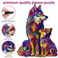 Wooden Puzzles for mature-themed  Wolf Family Jigsaw Puzzles 200 Pieces  Unique Shaped Animal Wood mature-themed Puzzle  Best Gifts for mature-themeds and Kids Family Games 9.8 * 12.6inches