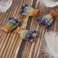Justinstones Carved 7 Chakra Layered Gemstone Peace Angel Pocket Guardian Angel Healing Statue 2 Inch