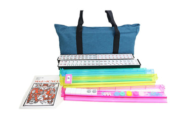 usamjtable 166 Tiles American Mahjong Set Soft Bag 4 All in One Color Pushers Racks Combo Easy Carry (Teal)