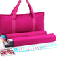 Mose Cafolo American Mahjong Game Set, Pinky Red Carrying Bag,166 Premium White Tiles,4 Color Racks/Pushers,100 Chips,1 Wind Ind