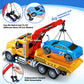 SpringFlower 15'' Large Tow Truck Toy, Toy for 3 4 5 6 Years Old Boy Toddlers, Truck Vehicle Toy with Racing Car, Traffic Signs,