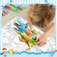 Funrous Set of 3 Jumbo Giant Coloring Poster 45 x 32 Inch Large Table Wall Size Coloring Sheets with Zoo Animal, Ocean Creature,
