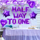 Jevenis Purple Half Way To One Balloons Half Way To One Decoration Half Birthday Decoration Half Birthday Balloons Half Birthday Party Supplies