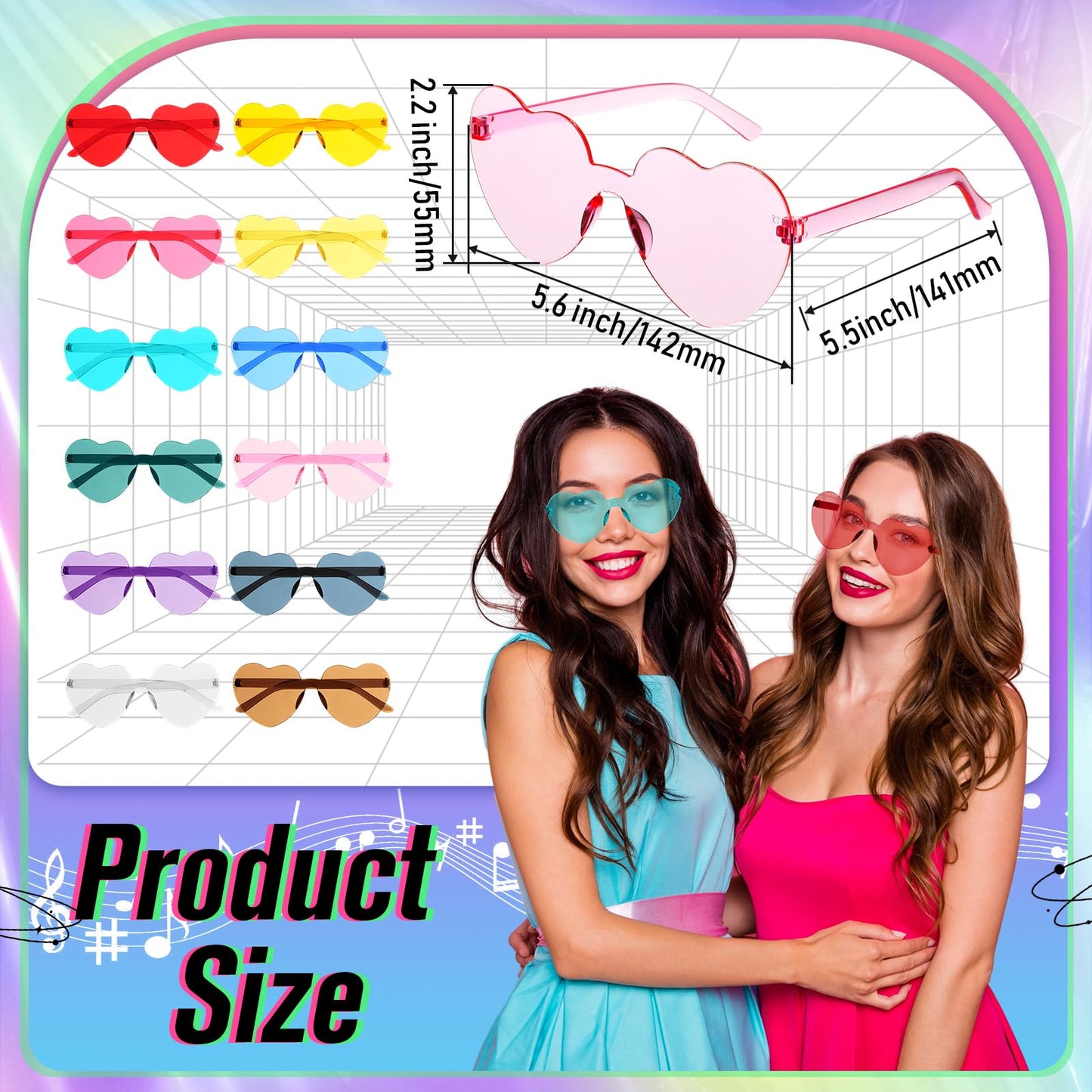 Chitidr 36 Pcs Inflatable Rock Star Toy Set Include 12 Inflatable Guitars 12 Inflatable Microphones 12 Colorful Heart Shaped Sun