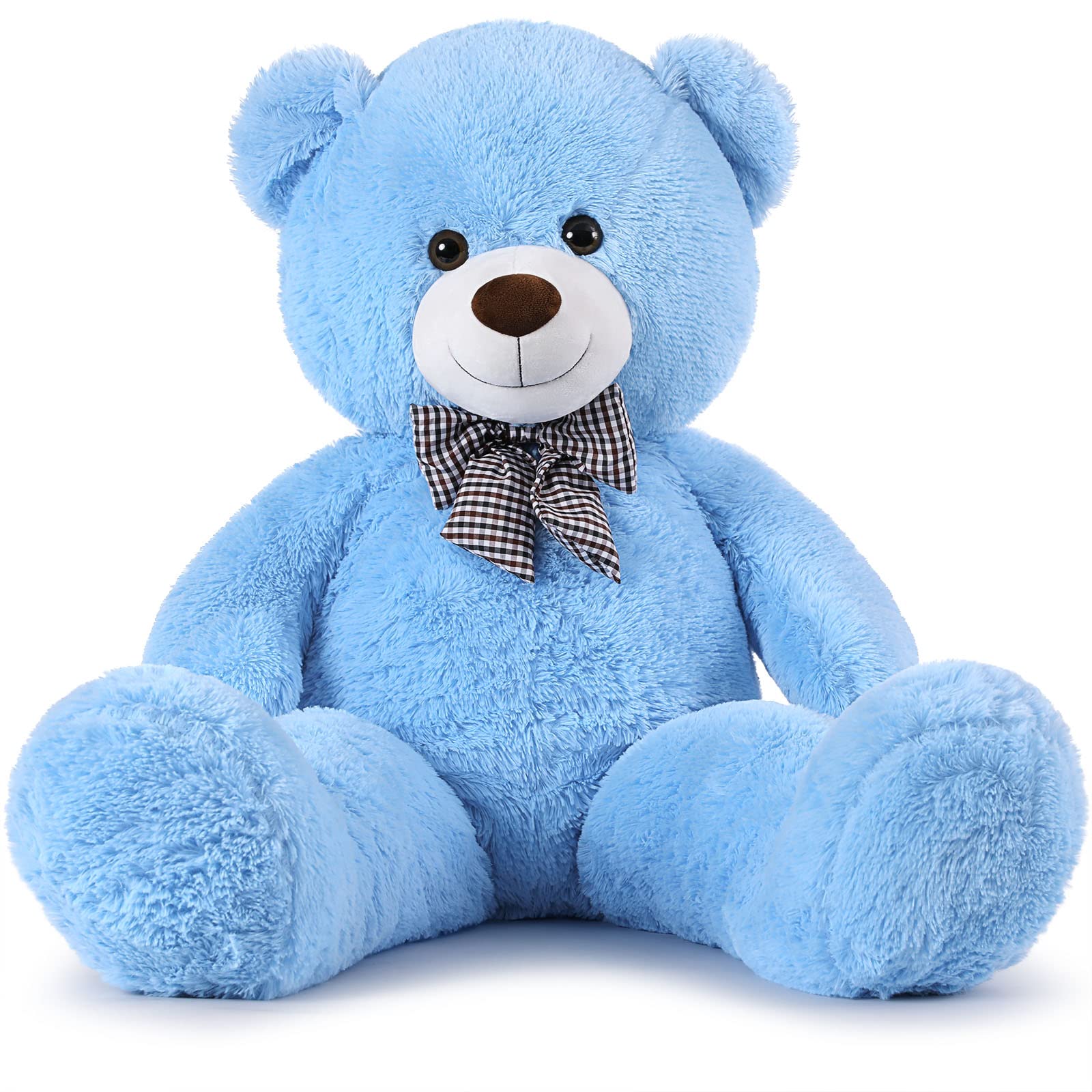 Morismos Giant Teddy Bear, Big Teddy Bear Stuffed Animals Plush, Large Bear For Girlfriend Christmas Valentine'S Day, Blue