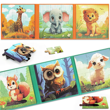 Puzzles For Kids Ages 3-5 72 Pieces Two-Book Travel Puzzles For Kids 4-6 Airplane Car Road Trip Activities Games Toys 3 4 5 6 7