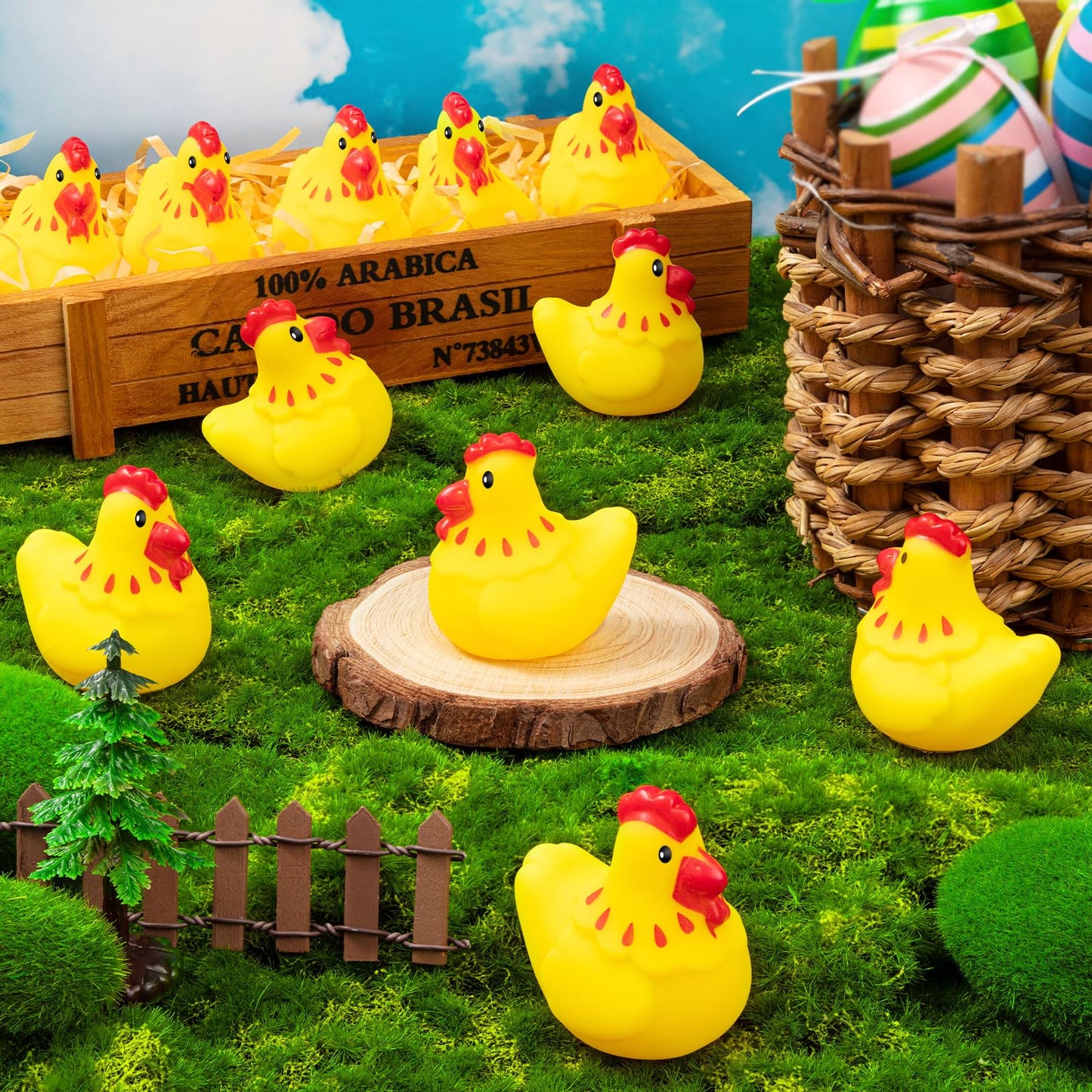 Rubber Chicken Toys for Kids  20Pcs Cute Yellow Chicks Squeak for Boy Girl Baby Shower Birthday Party Favors Gifts Decoration