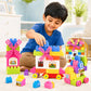 Zest 4 Toyz Building Blocks for Kids 58 Pieces | Colourful Construction Blocks with Wheels Windmill Doors Windows Booklet & Zipp