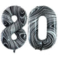 Goer Number 80 Balloons For 80Th Birthday Party Decorations,42 Inch Jumbo Foil Helium Balloons For 80Th Anniversary (Marble Black)