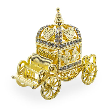 Bestpysanky Golden Royal Coronation Coach Trinket Box Figurine