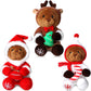 Hydren 3 Pieces Christmas Bear Stuffed Animals Dressed As Elk Snowman Santa Christmas Cute Bear Plush Set 7 Inch Soft Plush Bear