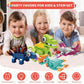 JHXXXL Dinosuar Party Favors,(24pcs) 48 Kind of Mini Building Blocks Party Favors,Goodie Bag,Bulk Toys, Classroom Prizes,Back to