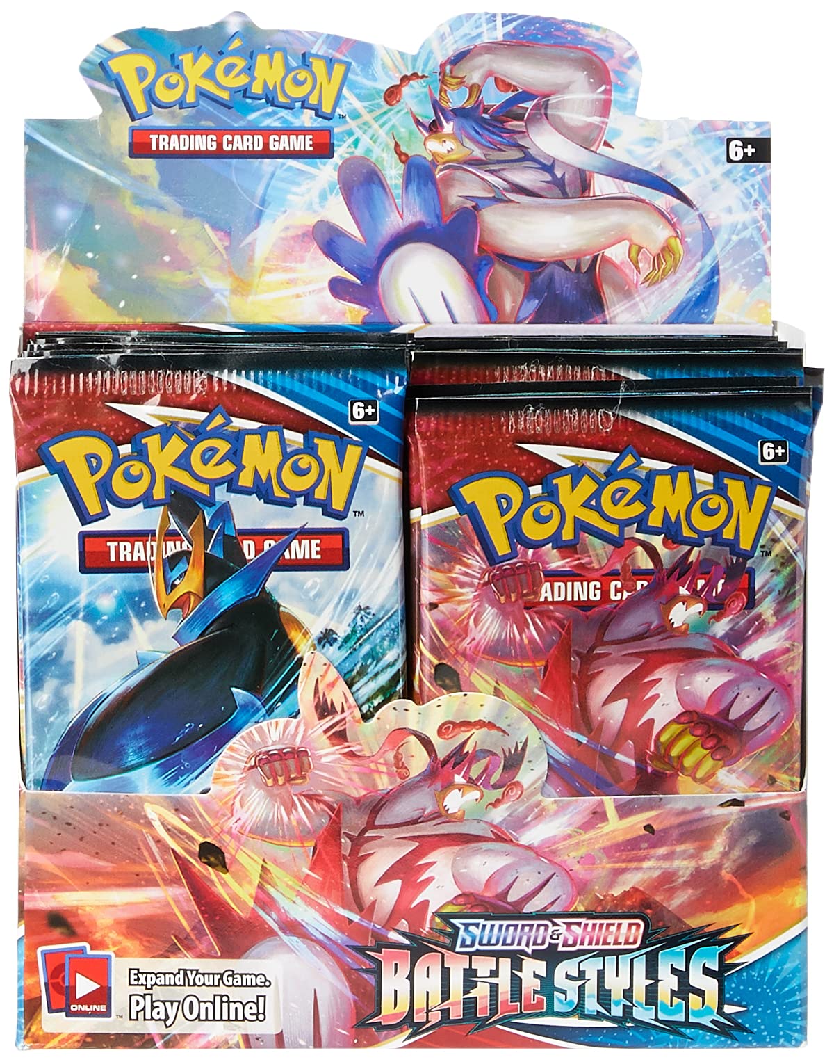 Pokemon TCG Sword & Shield Battle Styles Booster Box - 4 Booster Display, Multi, Model 176-81818, Paper Card Material