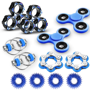 Dr.Kbde 12 Pcs Fidget Toys Adults Pack Stress Relief Sensory Toys For Kids Teen Cool Gadgets Desk Toys Flippy Roller Bike Chain