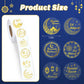 FEBSNOW 600 Pcs Gold Foil Ramadan Eid Mubarak Stickers, Modern Style, Multi-Surface, Paper with Gold Foil, Round, Ramadan Theme,