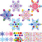 Jetec 30 Sets Snowflake Craft Kit for Kids DIY Winter Snowflake Make Your Own Snowflake Gem Sticker Pompoms Kits for Kids Winter